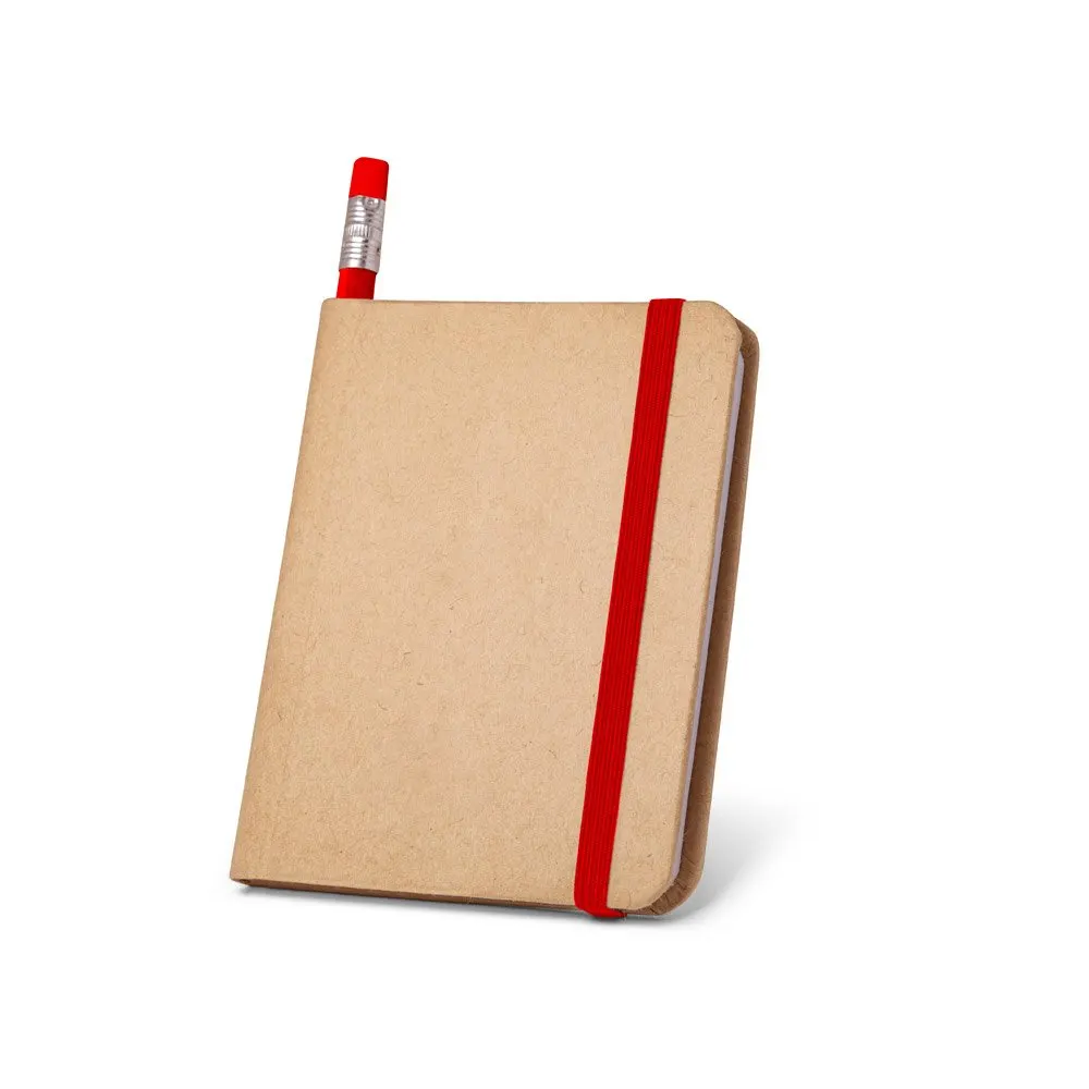 Caderno A7 de capa rígida em papel com 140 páginas lisas