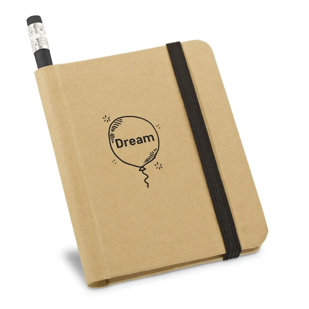 Caderno A7 em cartão com páginas lisas