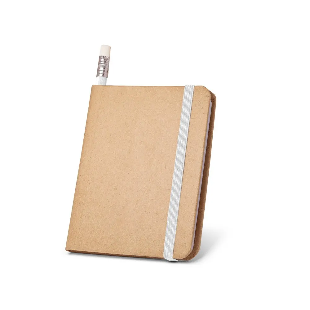 Caderno A7 em cartão com páginas lisas