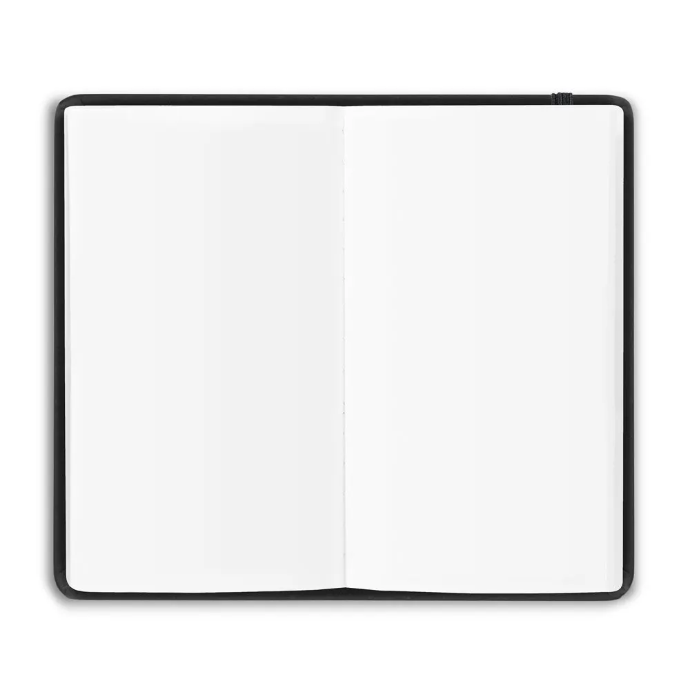 Caderno de bolso de capa dura em c. sintético com 160 páginas lisas