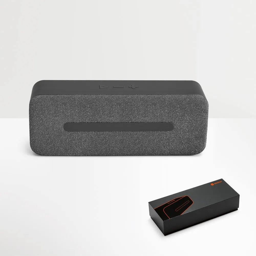 Caixa de som portátil com microfone em ABS