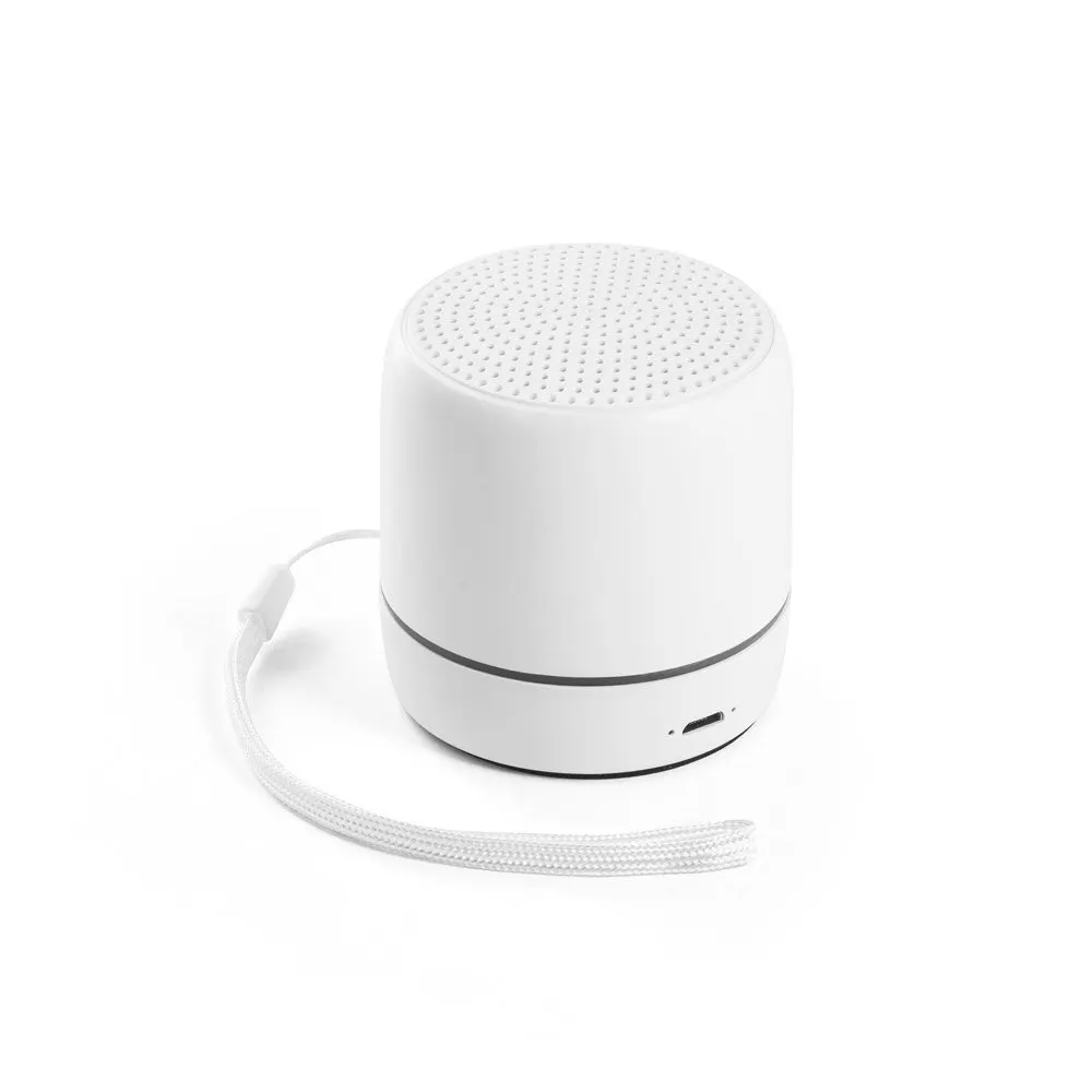 Caixa de som portátil em ABS 100% reciclado com faixa LED exterio e autonomia de 4h