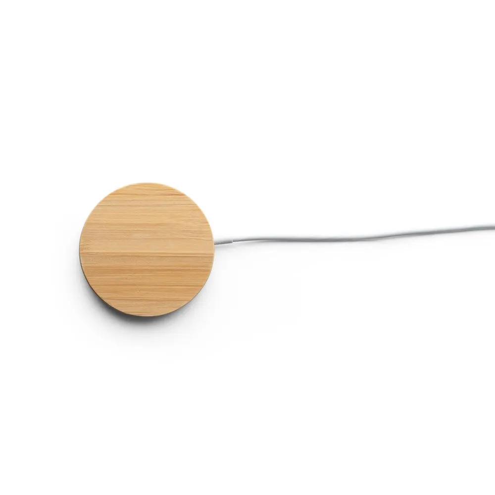 Carregador magnético wireless super-rápido em bambu 15 W