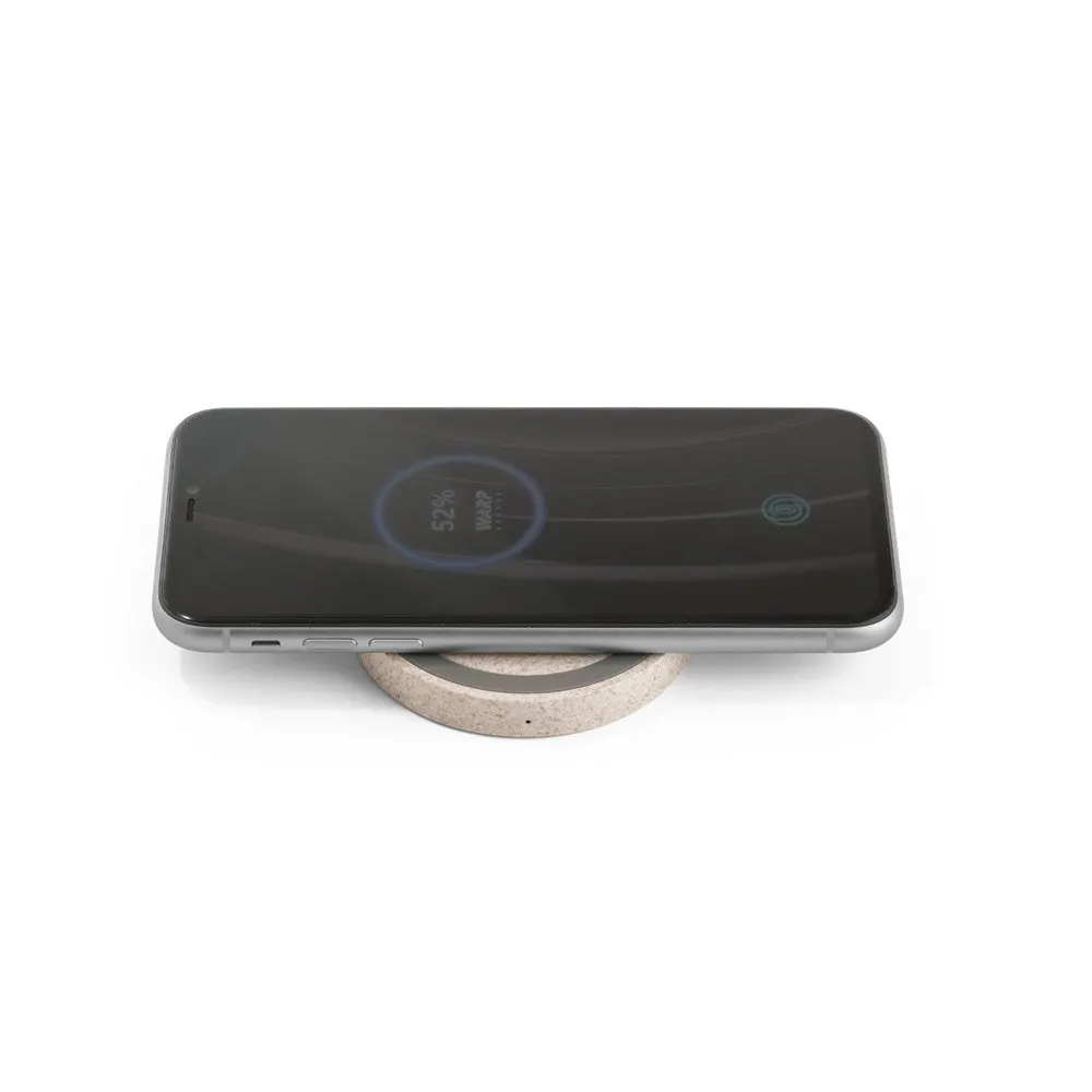 Carregador wireless super-rápido (15W) em ABS e fibra de palha de trigo