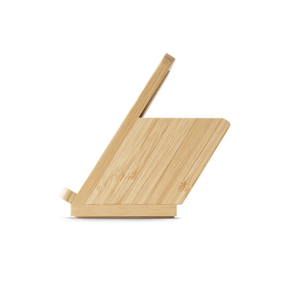 Carregador wireless super-rápido em bambu 15W