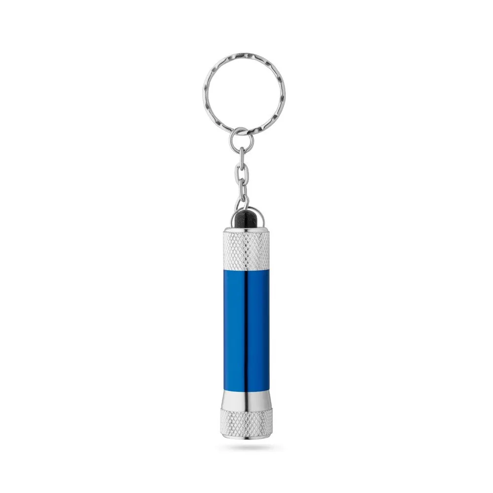 Chaveiro em alumínio com lanterna de 3 luzes LEDs