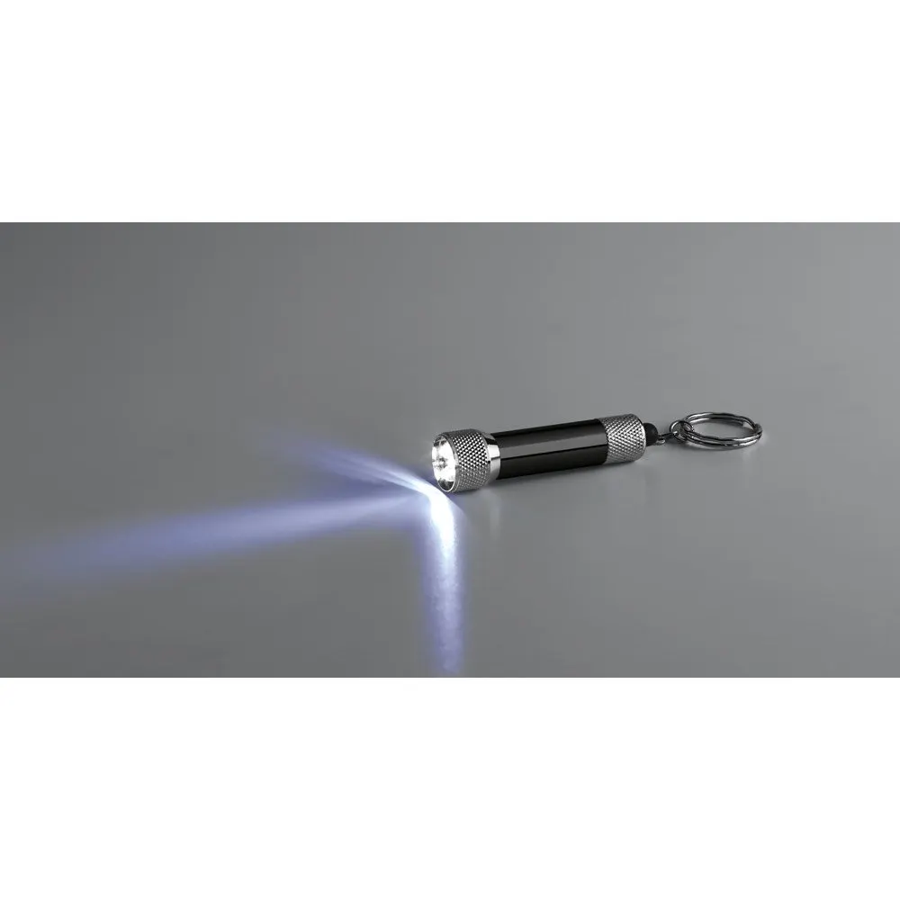 Chaveiro em alumínio com lanterna de 3 luzes LEDs