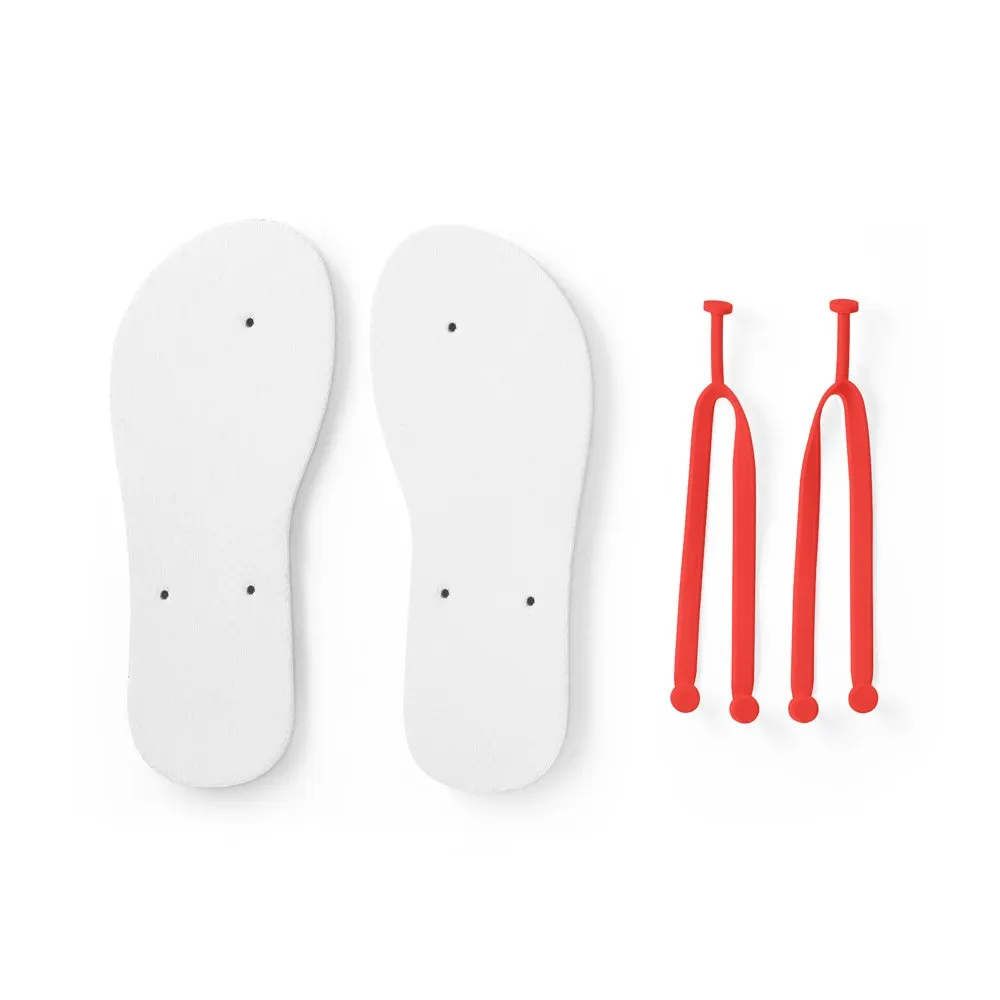 Chinelos com sola em EVA e totalmente personalizável em sublimação e tira em PVC