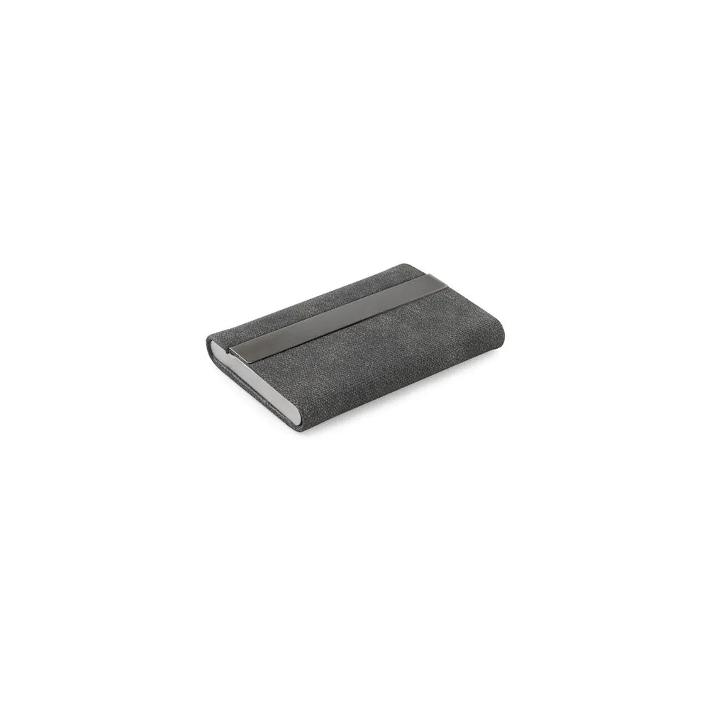 Conjunto composto por um porta-cartões e chaveiro, ambos em metal e poliéster reciclado (30% rPET)