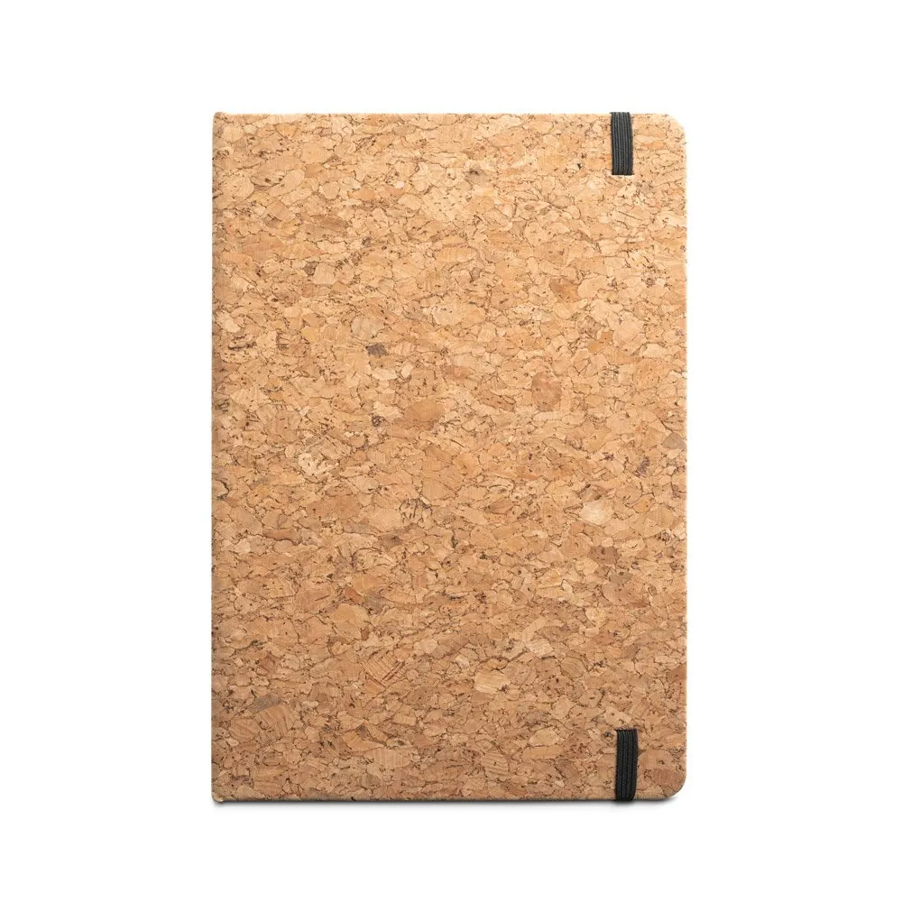 Conjunto de bloco de notas e esferográfica em cortiça