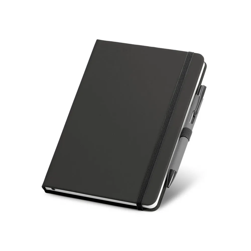 Conjunto de caderno A5 e esferográfica