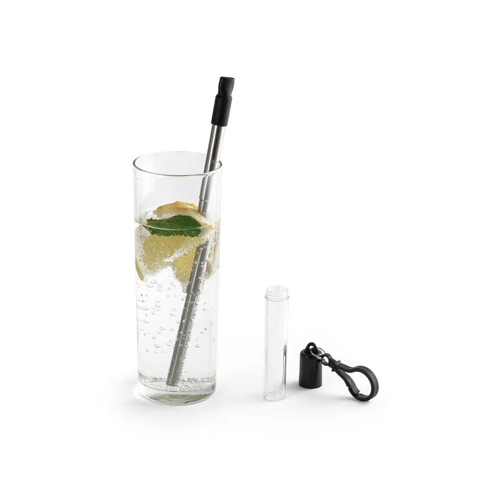 Conjunto de canudo em aço inox e escova de limpeza