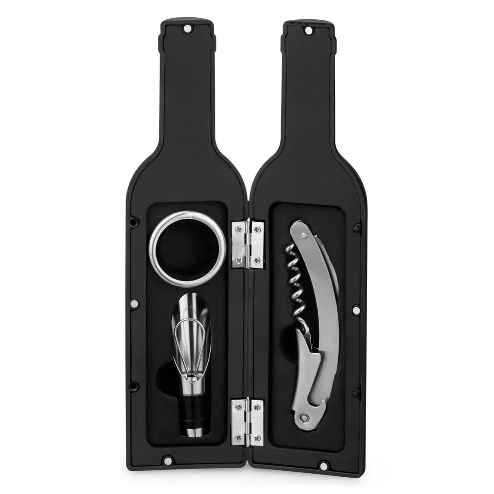 Conjunto para vinhocom três componentes em metal