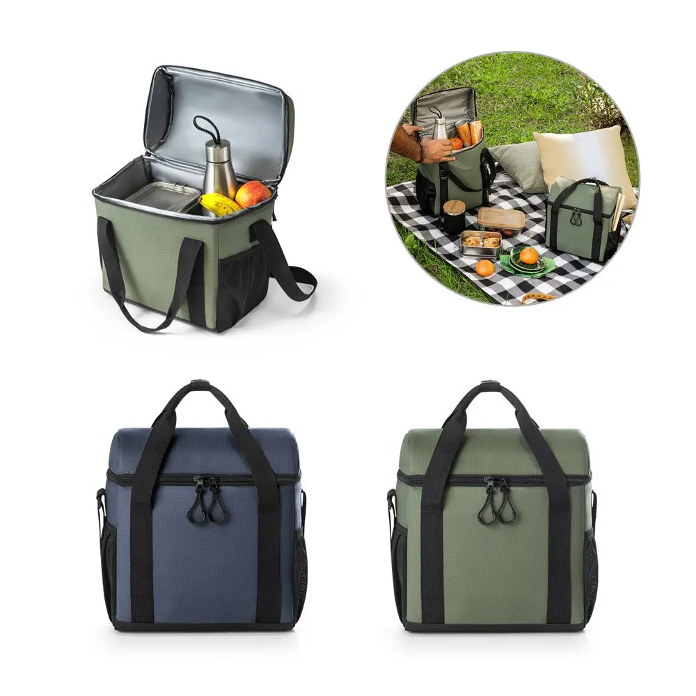 Cooler. Bolsa térmica almofadada 600D ripstop em poliéster reciclado com interior forrado em PEVA 11 L
