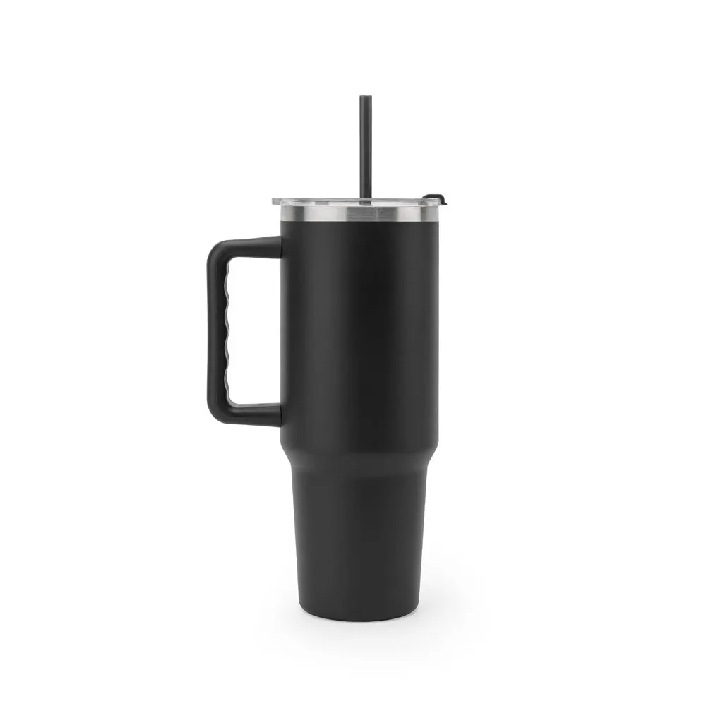 Copo de viagem de grande dimensão em aço inoxidável 91% reciclado com parede dupla isolada a vácuo e acabamento em mate 1300 mL