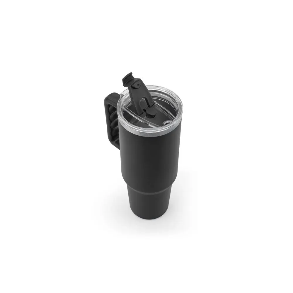 Copo de viagem de grande dimensão em aço inoxidável 91% reciclado com parede dupla isolada a vácuo e acabamento em mate 1300 mL