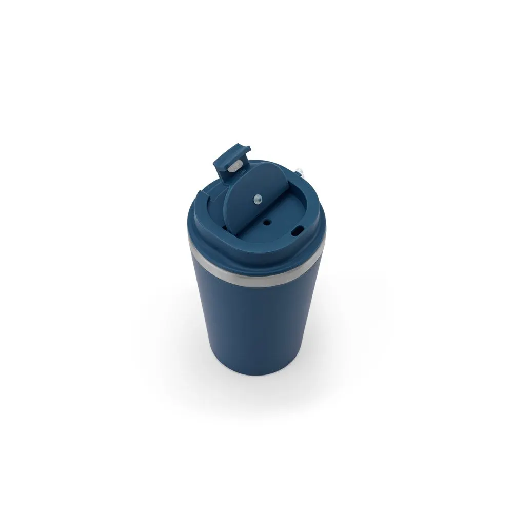 Copo de viagem em aço inox 90% reciclado com parede dupla e acabamento em mate 460 mL