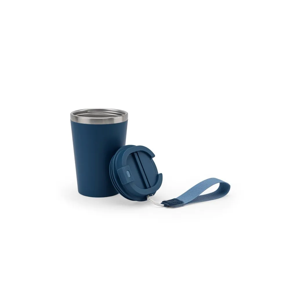 Copo de viagem em aço inox 90% reciclado com parede dupla e acabamento em mate 460 mL