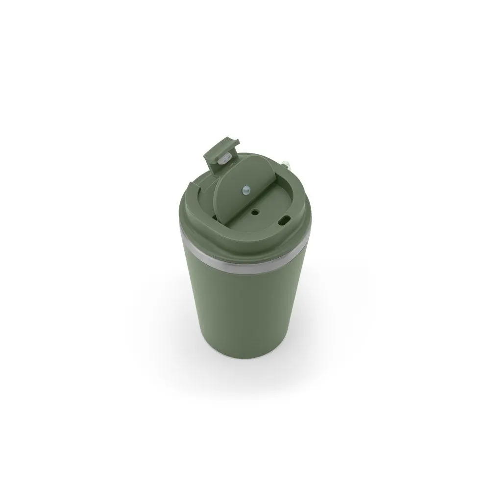 Copo de viagem em aço inox 90% reciclado com parede dupla e acabamento em mate 460 mL