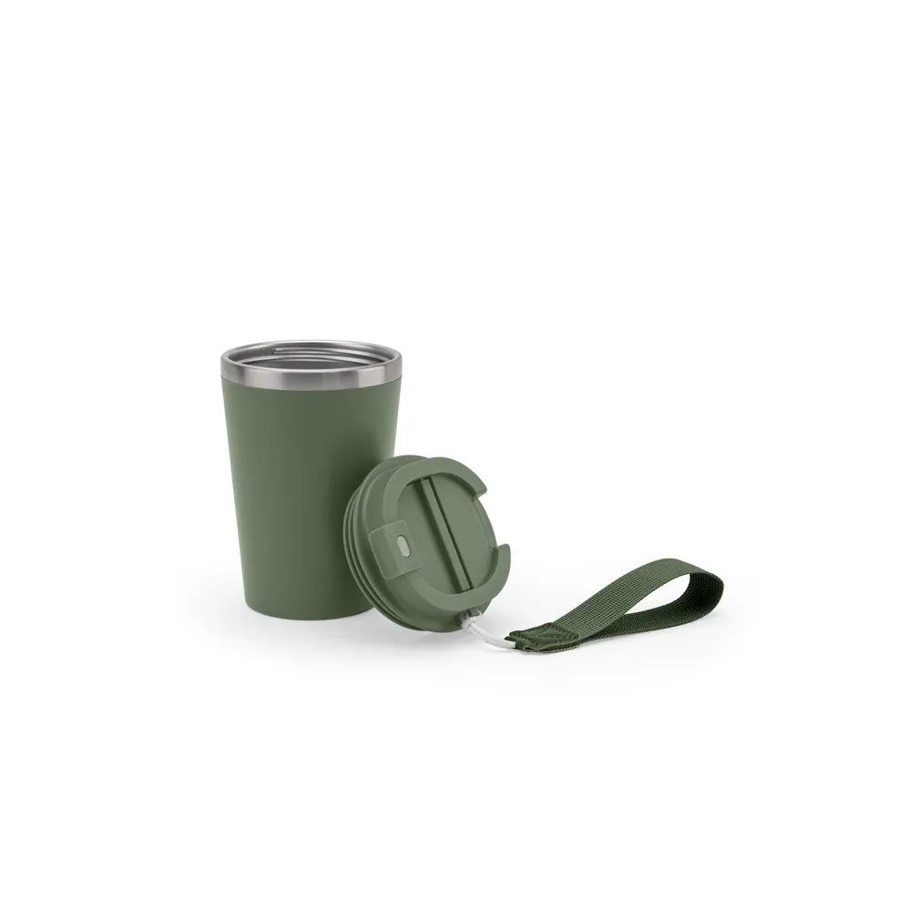 Copo de viagem em aço inox 90% reciclado com parede dupla e acabamento em mate 460 mL