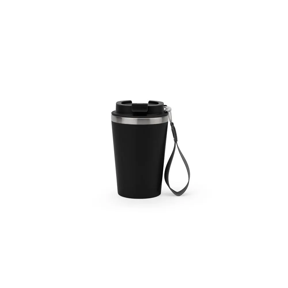 Copo de viagem em aço inox 90% reciclado com parede dupla e acabamento em mate 460 mL