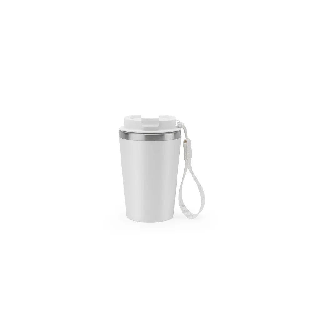 Copo de viagem em aço inox 90% reciclado com parede dupla e acabamento em mate 460 mL
