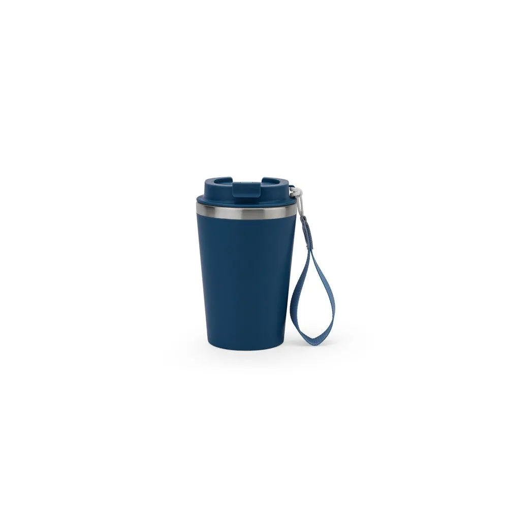 Copo de viagem em aço inox 90% reciclado com parede dupla e acabamento em mate 460 mL