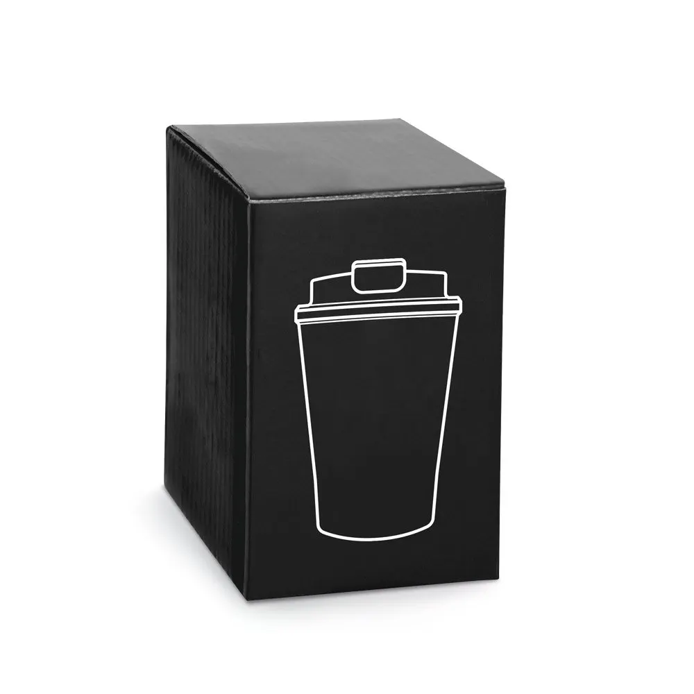Copo de viagem em aço inox e PP, térmico com parede dupla isolada a vácuo 470 mL