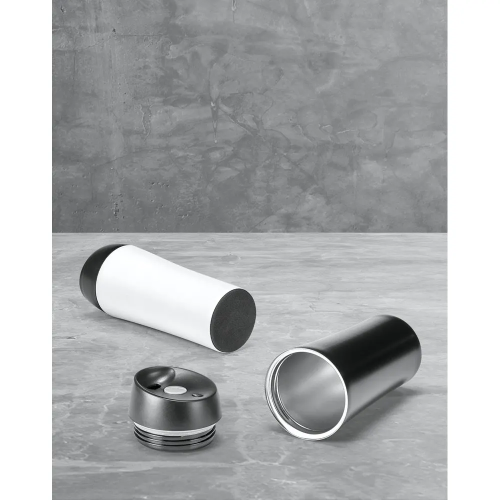 Copo de viagem em aço inox, térmico com parede dupla isolada a ar 470 mL