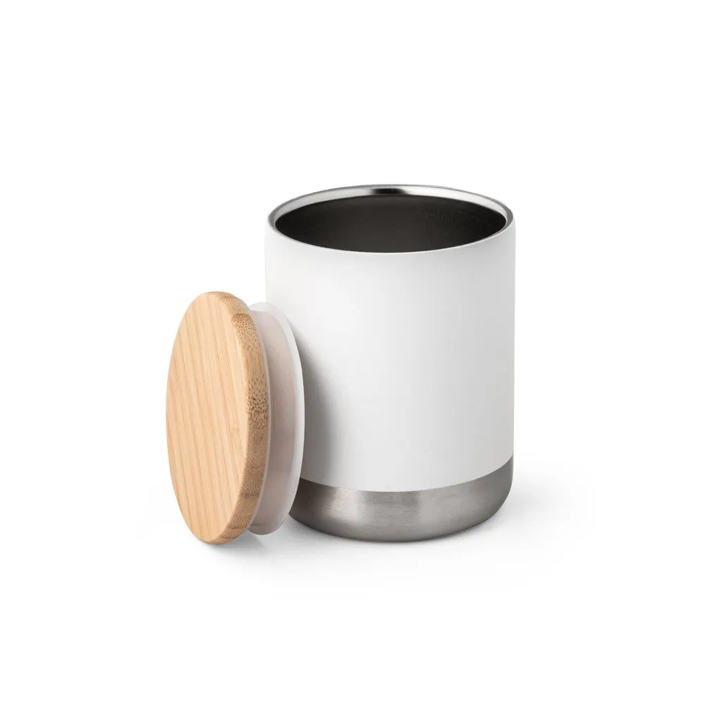 Copo de viagem em aço inox, térmico com parede dupla isolada a vácuo 370 mL