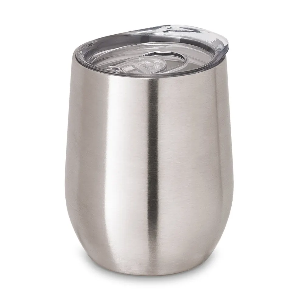 Copo de viagem em aço inox, térmico com parede dupla isolada a vácuo e tampa deslizante 400 mL