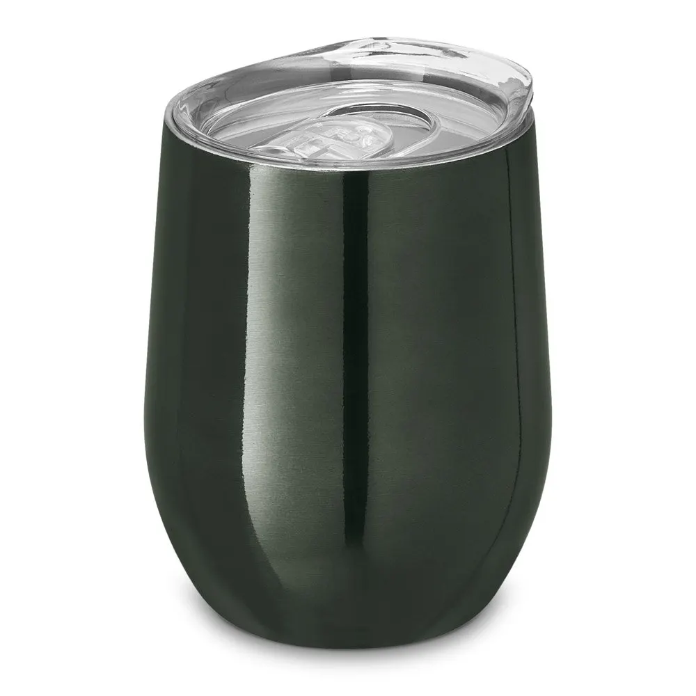 Copo de viagem em aço inox, térmico com parede dupla isolada a vácuo e tampa deslizante 400 mL
