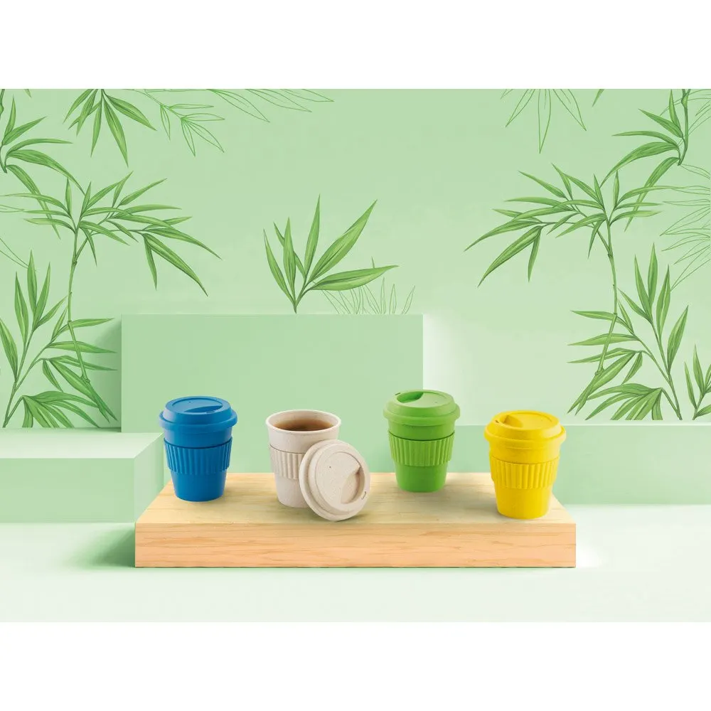 Copo de viagem em fibra de bambu (60%) e PP (40%)