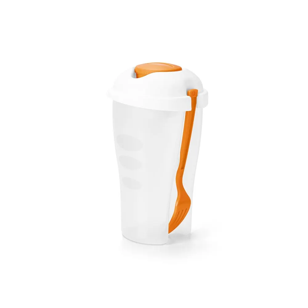 Copo para salada em PP com garfo e molheira 850 mL