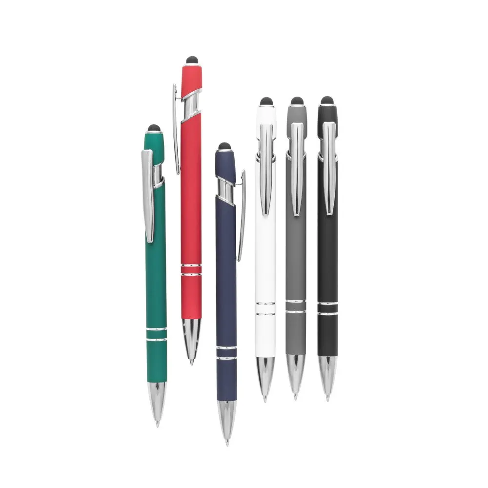 Esferográfica em alumínio com escrita em azul