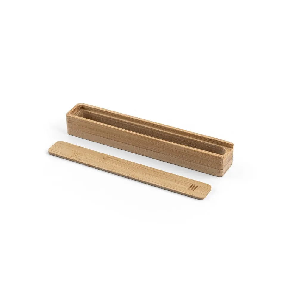 Estojo em bambu natural para 1 esferográfica