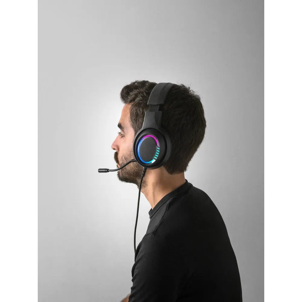 Fones de ouvido para jogos com microfone de alta qualidade incorporado com luzes RGB