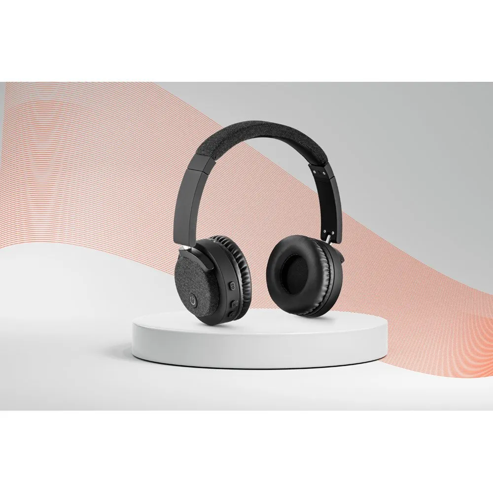 Fones de ouvido sem fios em ABS e tecido com autonomia de 16h