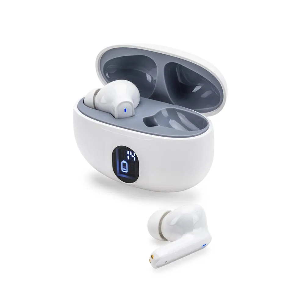 Fones de ouvido wireless em ABS 100% reciclado e autonomia de 4h