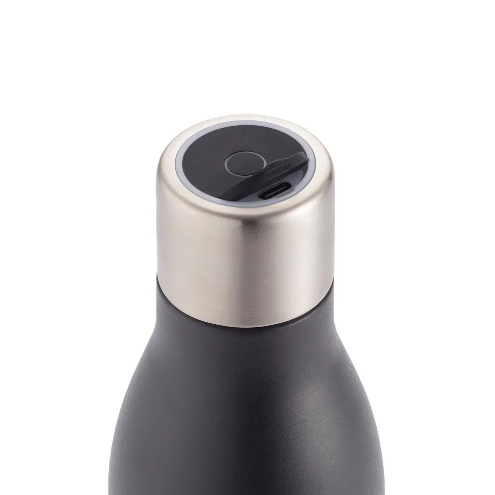 Garrafa em aço inox 90% reciclado de parede dupla térmica com sistema de auto-sanitização UV 500 mL