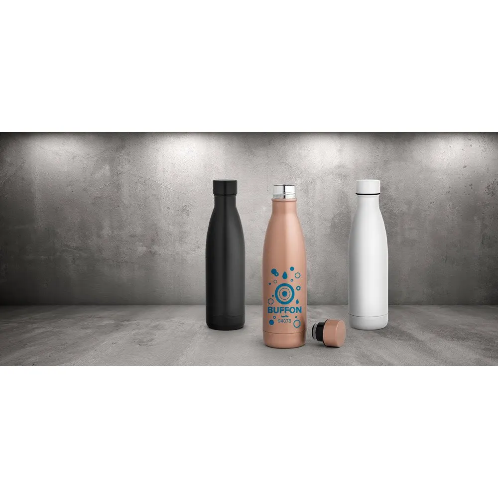 Garrafa em aço inox de parede dupla térmica, isolada a vácuo 500 mL