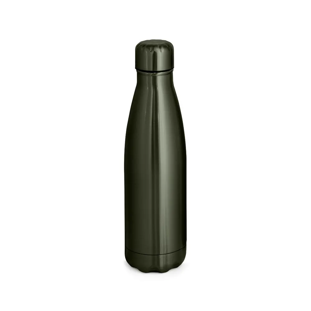 Garrafa em aço inox de parede dupla térmica, isolada a vácuo e acabamento metalizado 510 mL