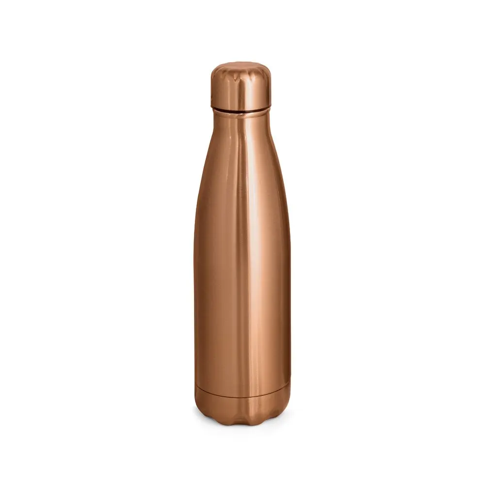 Garrafa em aço inox de parede dupla térmica, isolada a vácuo e acabamento metalizado 510 mL