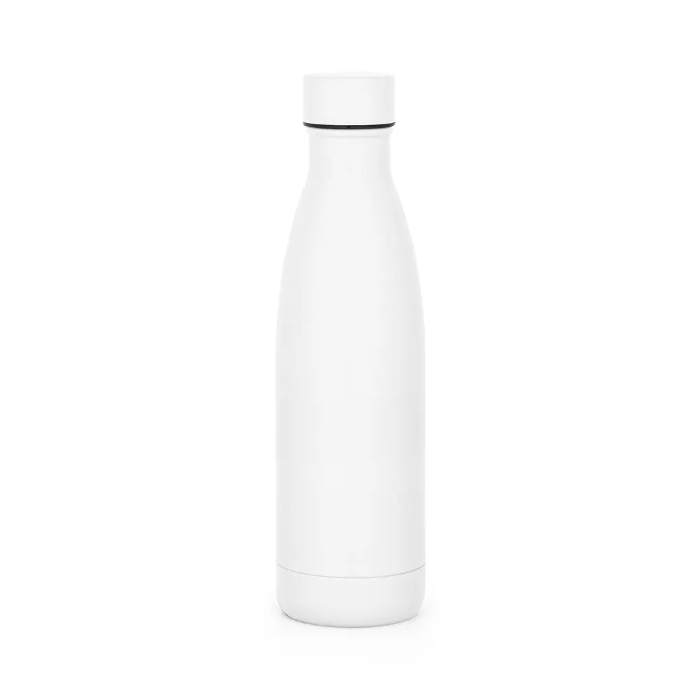 Garrafa térmica em aço inox 90% reciclado com parede dupla, isolada a vácuo e acabamento em mate 520 mL