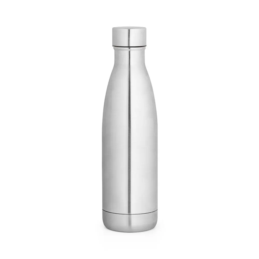 Garrafa térmica em aço inox 90% reciclado com parede dupla, isolada a vácuo e acabamento em mate 520 mL