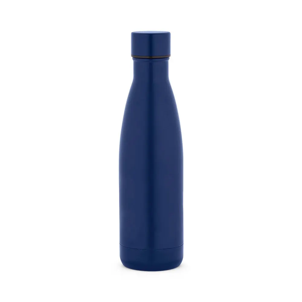 Garrafa térmica em aço inox 90% reciclado com parede dupla, isolada a vácuo e acabamento em mate 520 mL