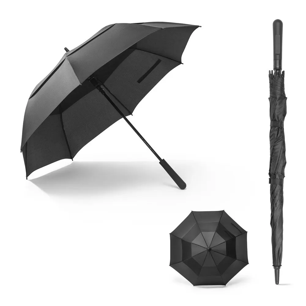 Guarda-chuva de 27’5” em poliéster 100% reciclado pongee 190T com abertura automática