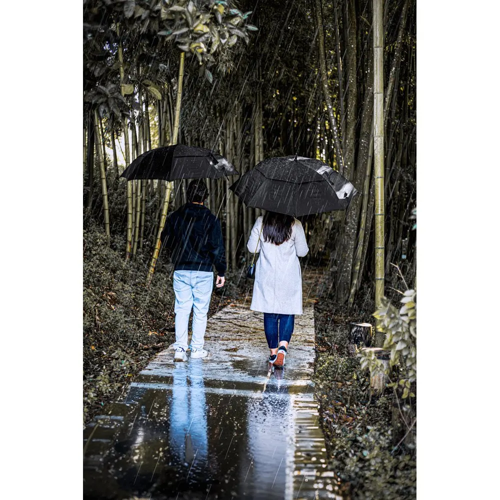 Guarda-chuva de 27’5” em poliéster 100% reciclado pongee 190T com abertura automática