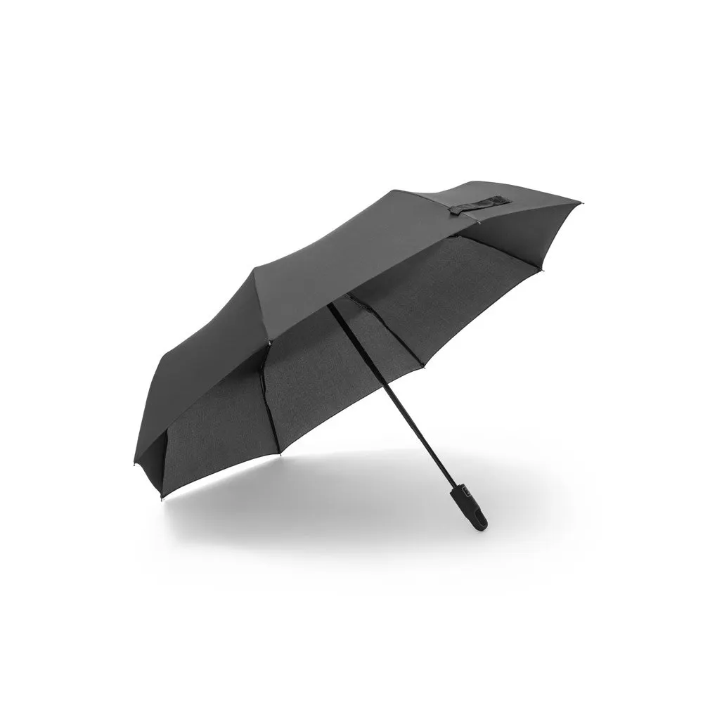 Guarda-chuva dobrável de 23” em 100% poliéster reciclado pongee 190T (100% rPET) com abertura e fecho automático