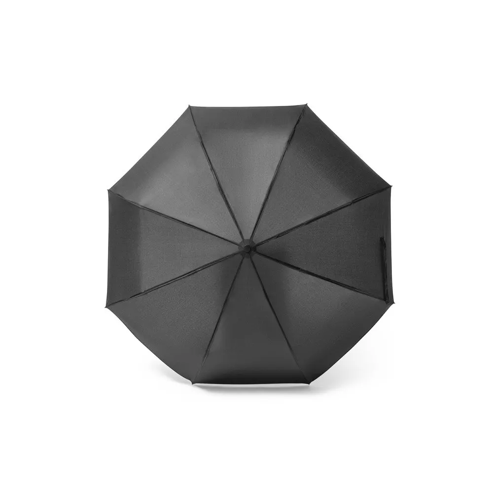 Guarda-chuva dobrável de 23” em 100% poliéster reciclado pongee 190T (100% rPET) com abertura e fecho automático